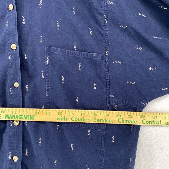 SUDDEN IMPACT Shirt Womens M Southwestern Button Front Cotton Blue Vintage - Picture 12 of 14